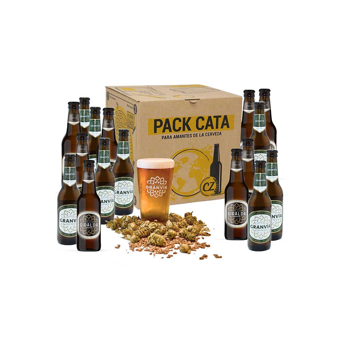 Pack cata Gran Vía. 16 cervezas de Sevilla. calidad.